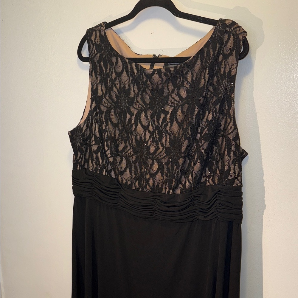 DressBarn Collection Elegant Black Lace Evening Dress